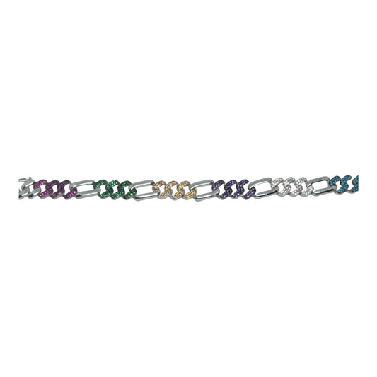 Colorful Silver Bracelet-اسوارة فضة باحجار ملونة