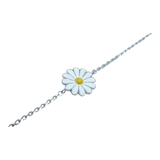 Daisy Flower 925 Silver Bracelet-إسوارة فضة عيار ٩٢٥
