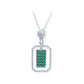 Silver Necklace With Green Stones- سلسال فضة بأحجار خضراء