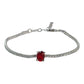 Silver Tennis Bracelet with Red Stone- اسوارة تنس فضة مع حجر احمر