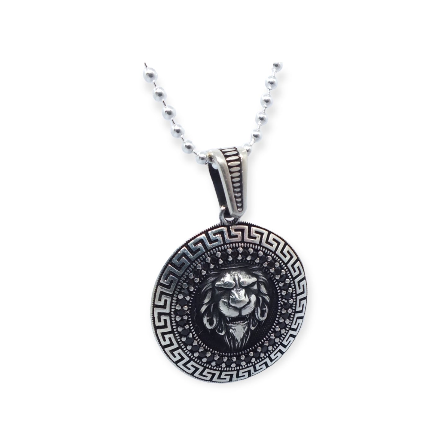 Men Silver Lion Necklace -سلسال فضة رجالي