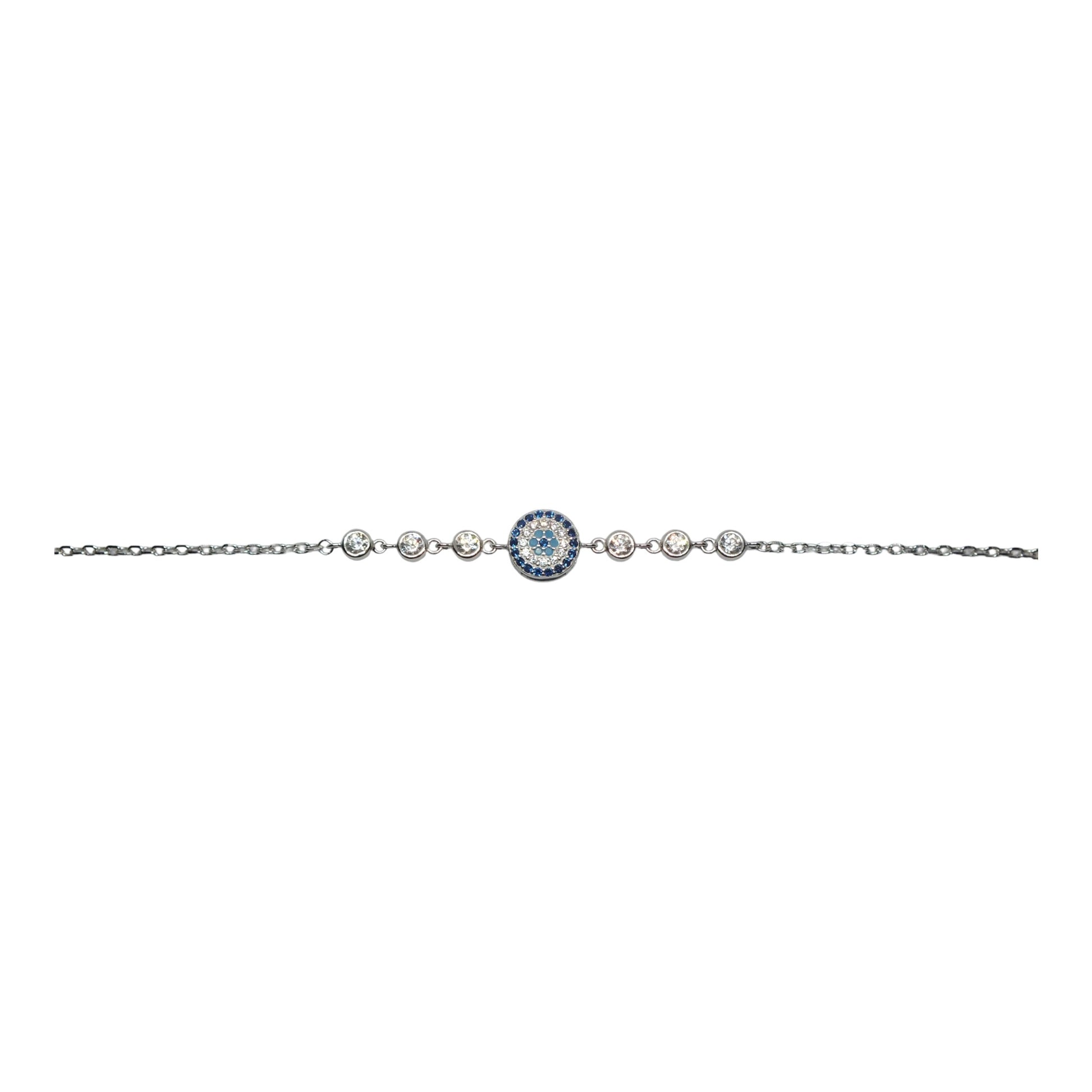 Silver Evil Eye Bracelet-إسوارة العين الزرقاء من الفضة Silver Evil Eye Bracelet-إسوارة العين الزرقاء من الفضة