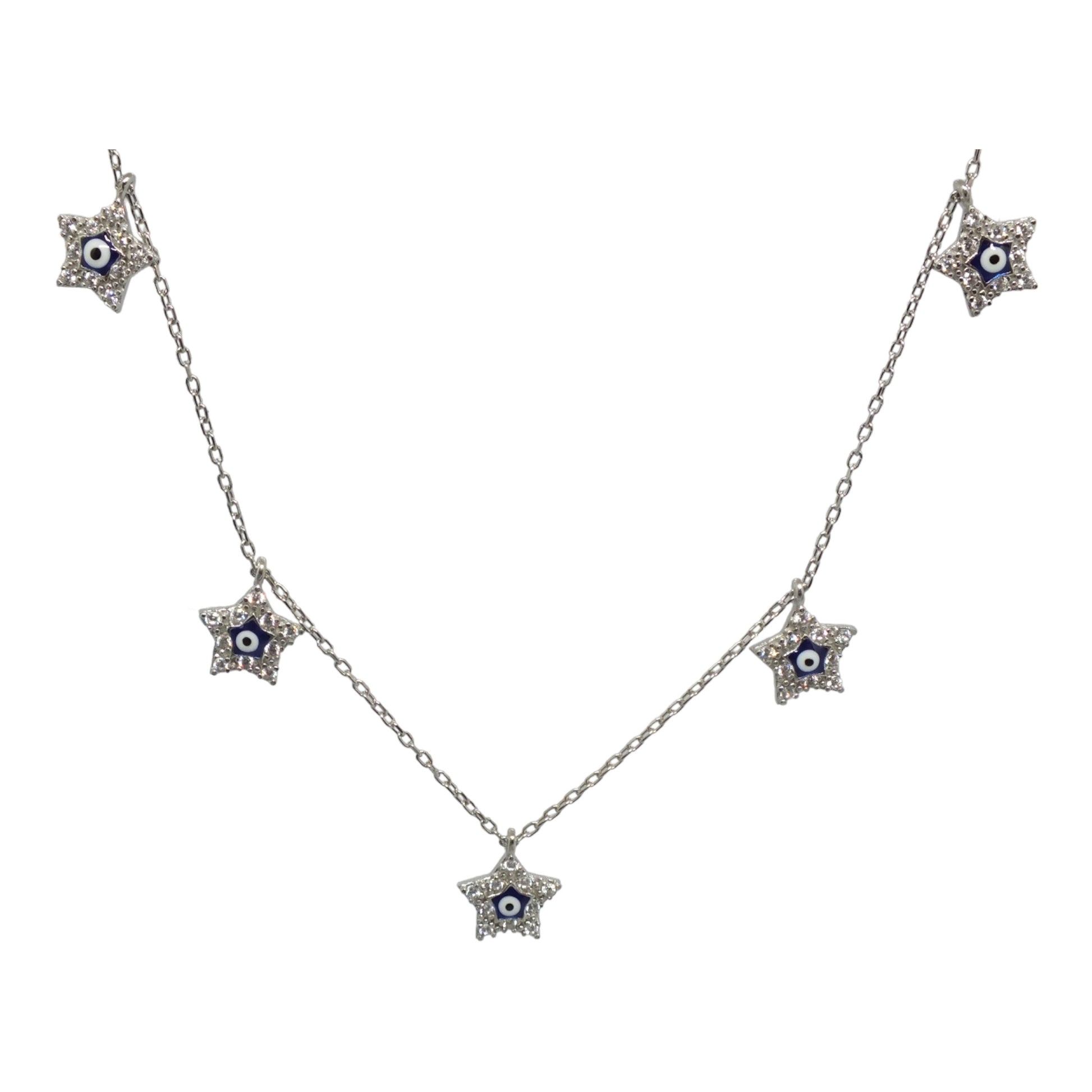 Silver Star & Evil eye Choker Silver Star & Evil eye Choker