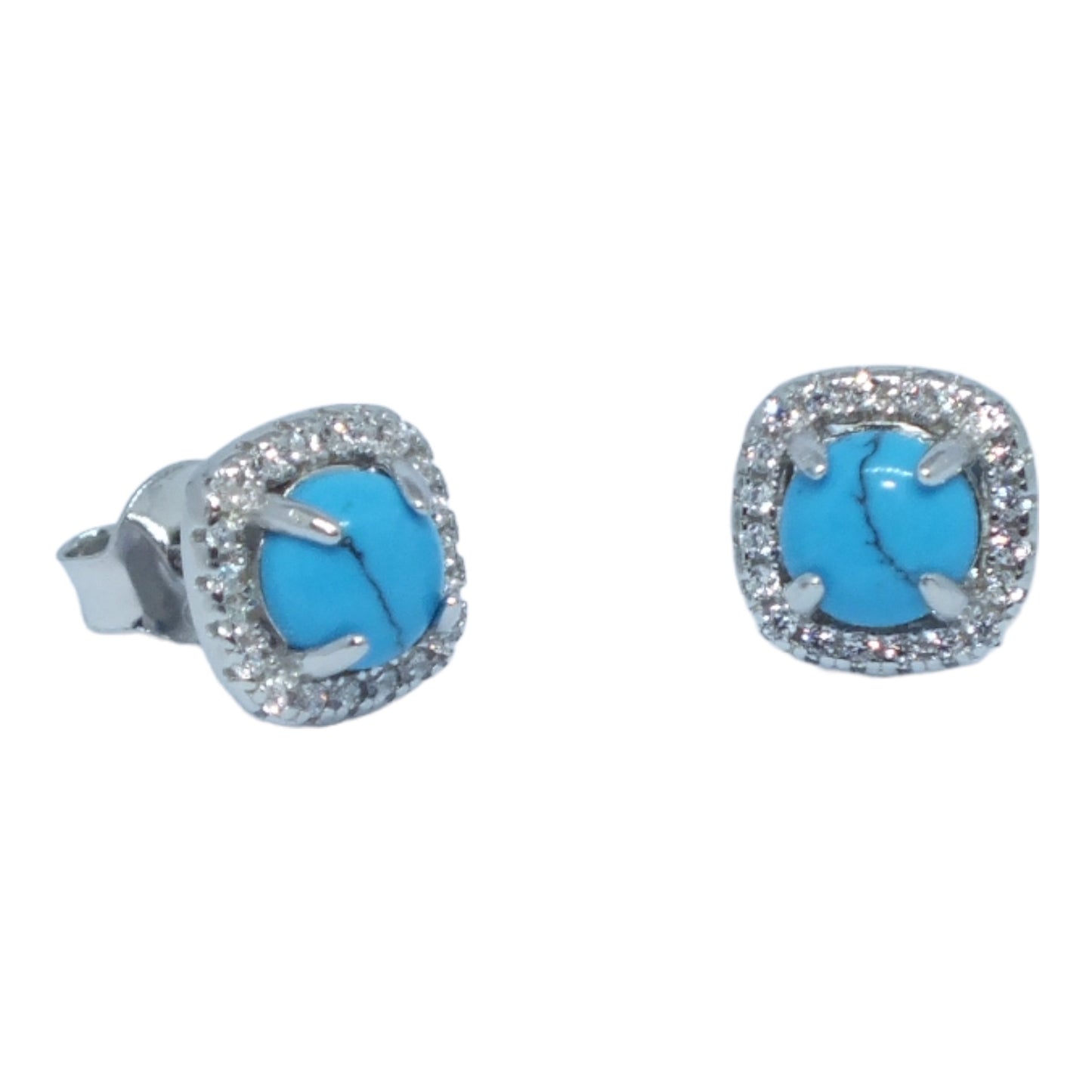 December Birthstone Turquoise Silver Necklace & Earnings Miniset-طقم فضة سلسال و حلق حجر ميلاد شهر ديسمبر