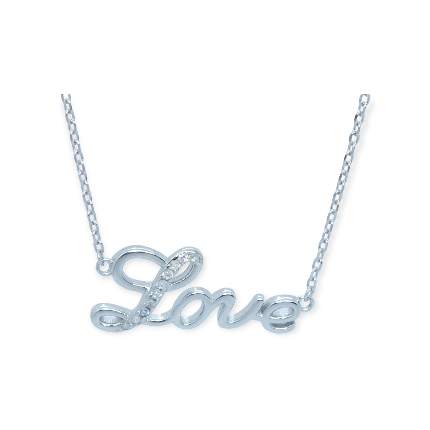 Silver “love “ Necklace- سلسال فضة” love”