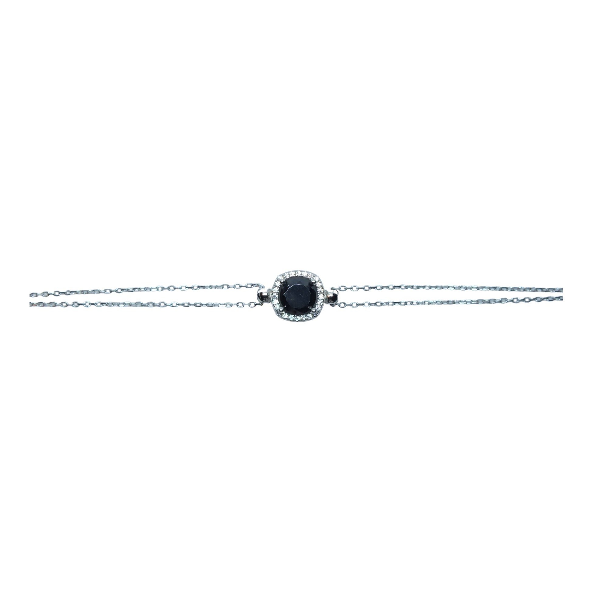 Black Stone 925 Silver Bracelet-إسوارة فضة حجر اسود Black Stone 925 Silver Bracelet-إسوارة فضة حجر اسود