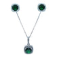 May Birthstone Necklace & Earrings Silver Miniset-طقم فضة سلسال و حلق حجر ميلاد شهر مايو