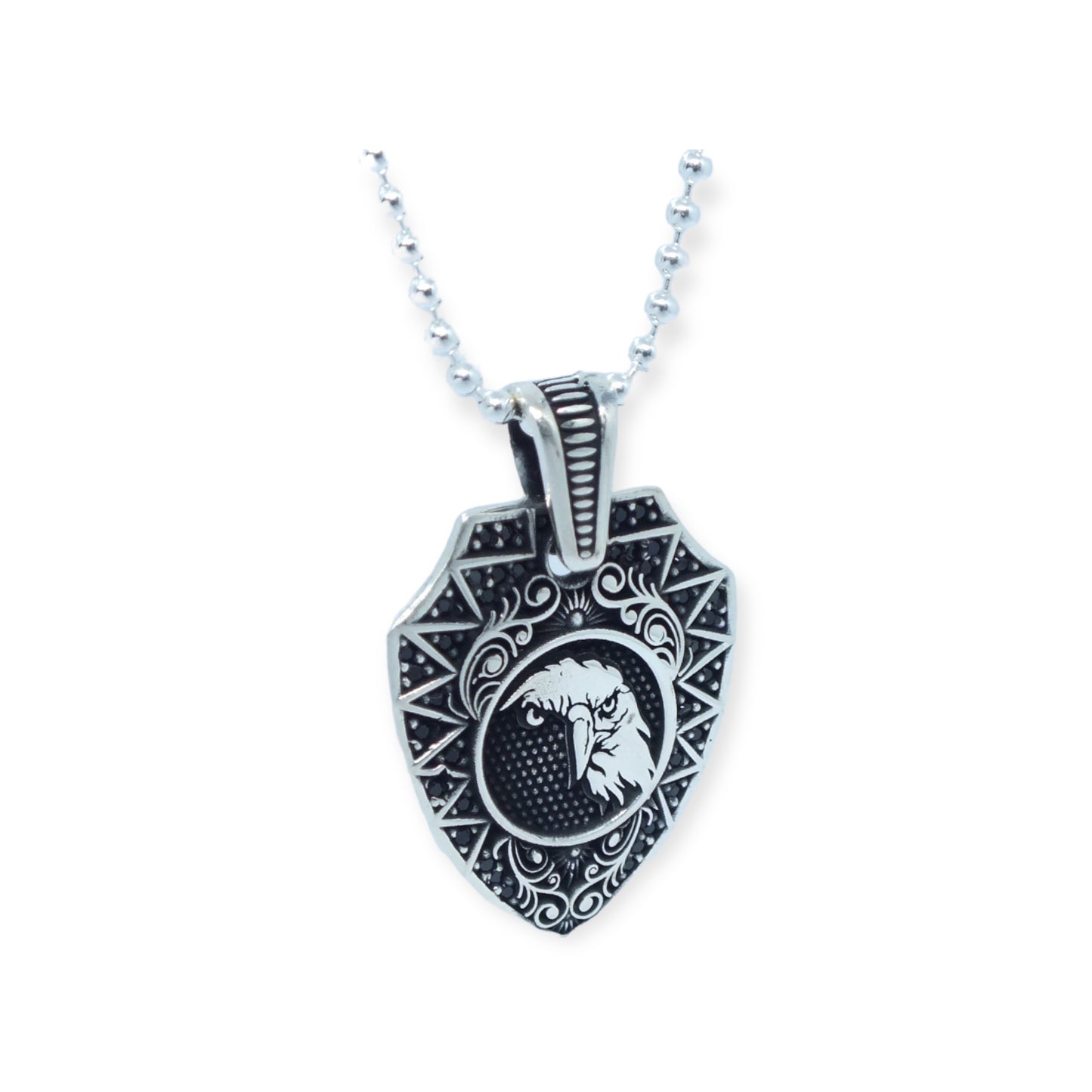 Men Silver Eagle Necklace-سلسال فضة رجالي