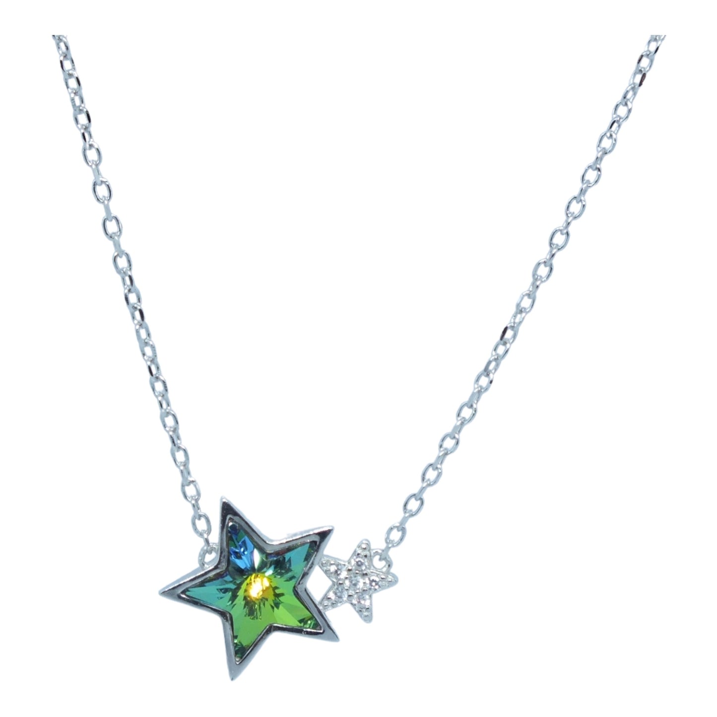 Colored Stone Stars Necklace- سلسال نجوم بحجر ملون
