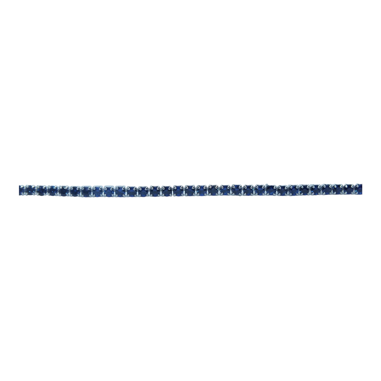 Silver Tennis Bracelet (Dark Blue Stones)-اسوارة تنس فضة بأحجار كحلية