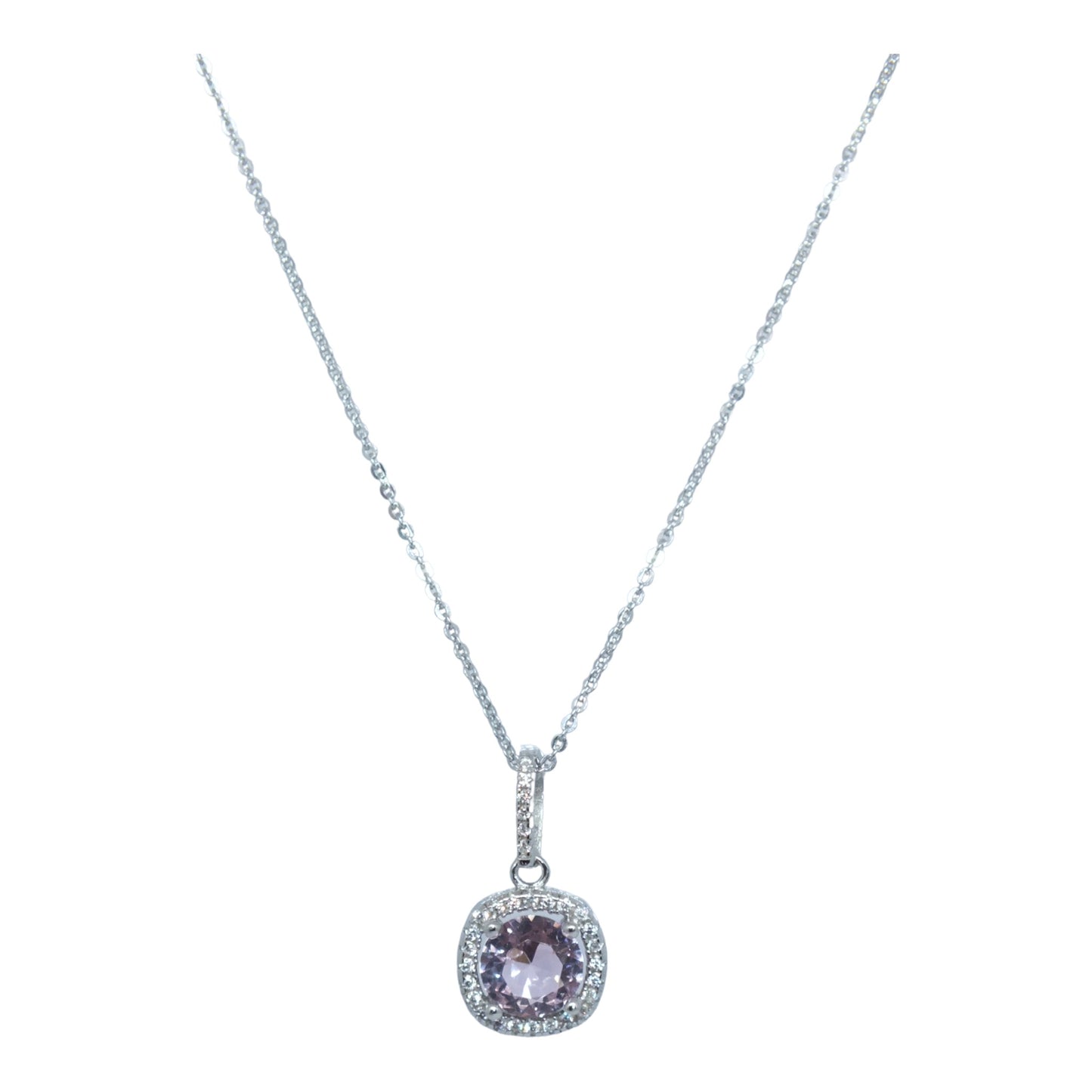 October Birthstone Silver Necklace & Earrings Miniset-طقم فضة سلسال و حلق حجر ميلاد شهر اوكتوبر