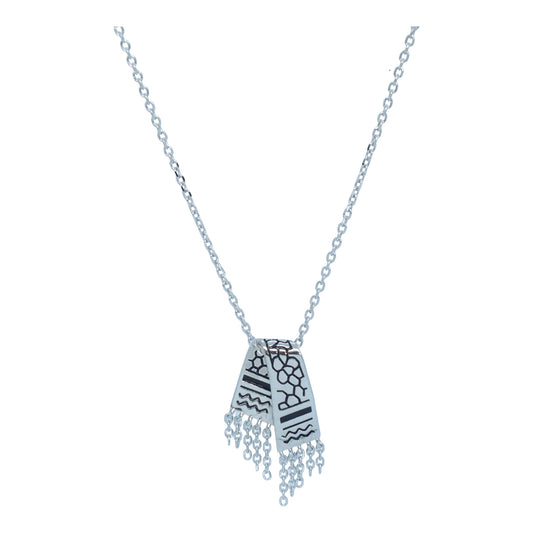 Palestinian Scarf Silver Necklace- سلسال فضة الكوفية