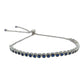 Slide silver Tennis Bracelet-اسوارة تنس فضة قفل سحاب و احجار كحلية⁩⁩⁩