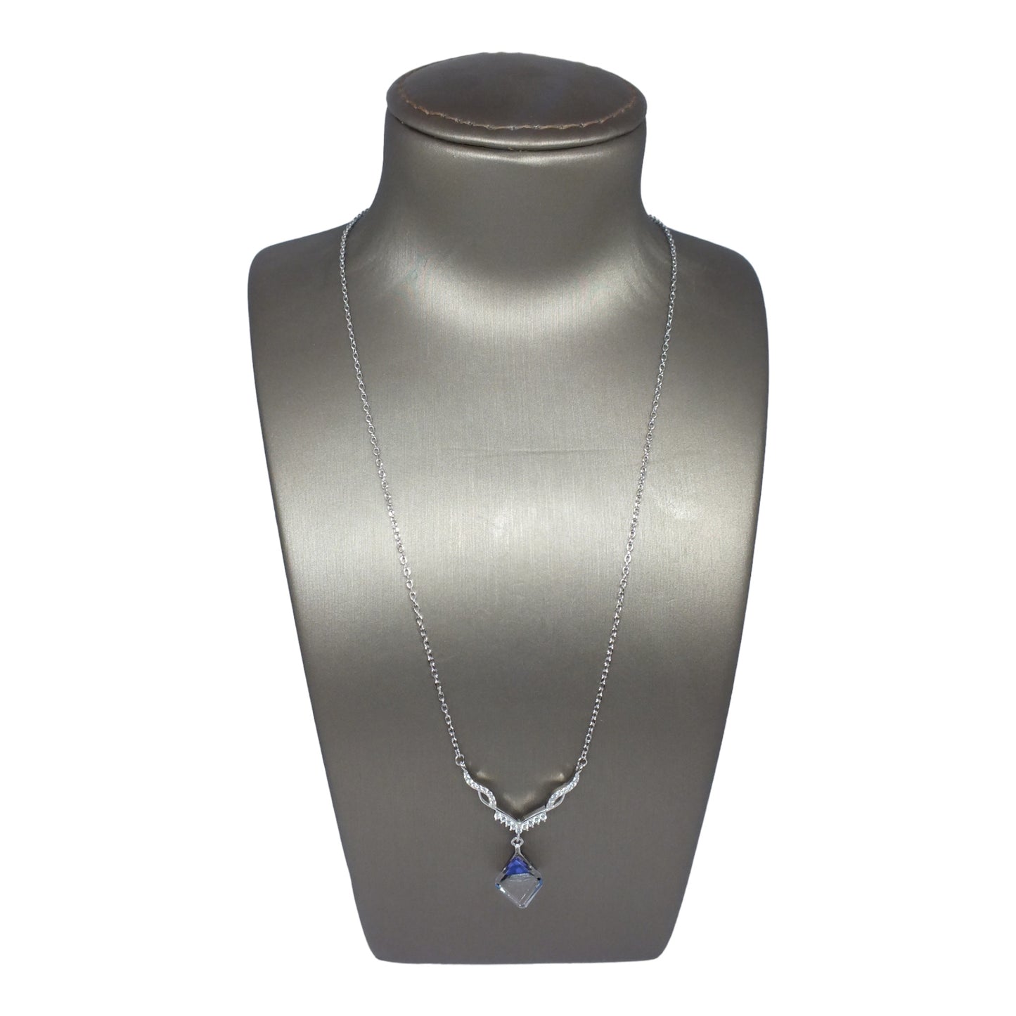 925Silver Necklace - سلسال فضة مع حجر كريستال