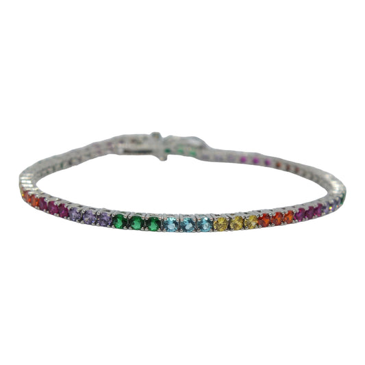 Colorful Silver Bracelet-إسوارة من الفضة بأحجار ملونة