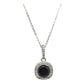 Silver Miniset,Black Stone Necklace & Earrings-طقم فضة سلسال و حلق بحجر اسود