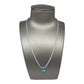 Silver Tennis Necklace with Aquamarine Heart Stone- سلسال تنس فضة مع حجر قلب ازرق⁩⁩