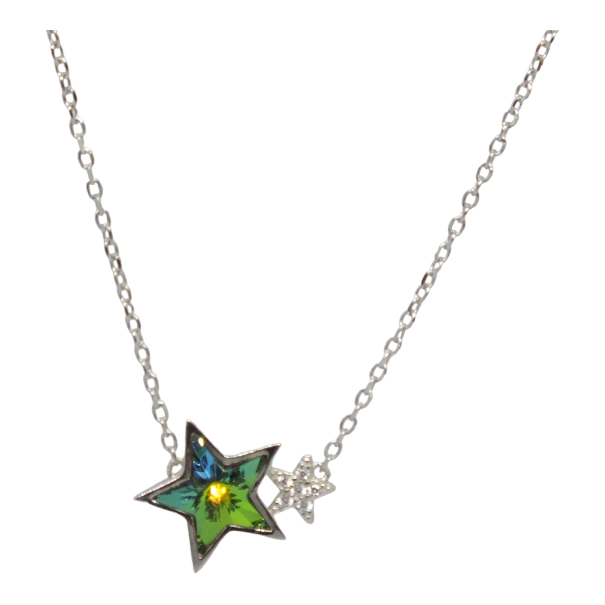 Colored Stone Stars Necklace- سلسال نجوم بحجر ملون Colored Stone Stars Necklace- سلسال نجوم بحجر ملون