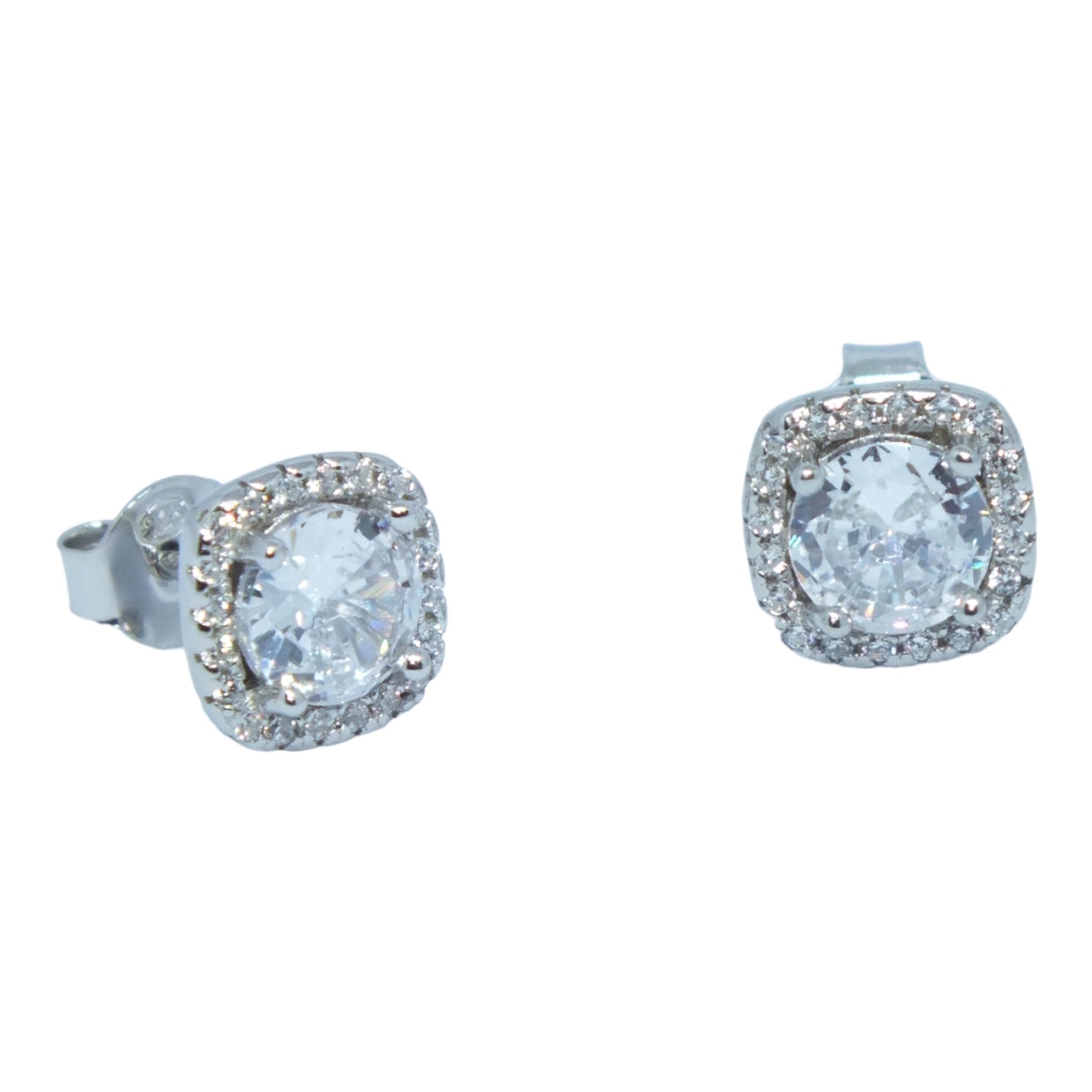 April Birthstone Silver Necklace & Earrings Miniset-طقم فضة سلسال و حلق حجر ميلاد شهر إبريل