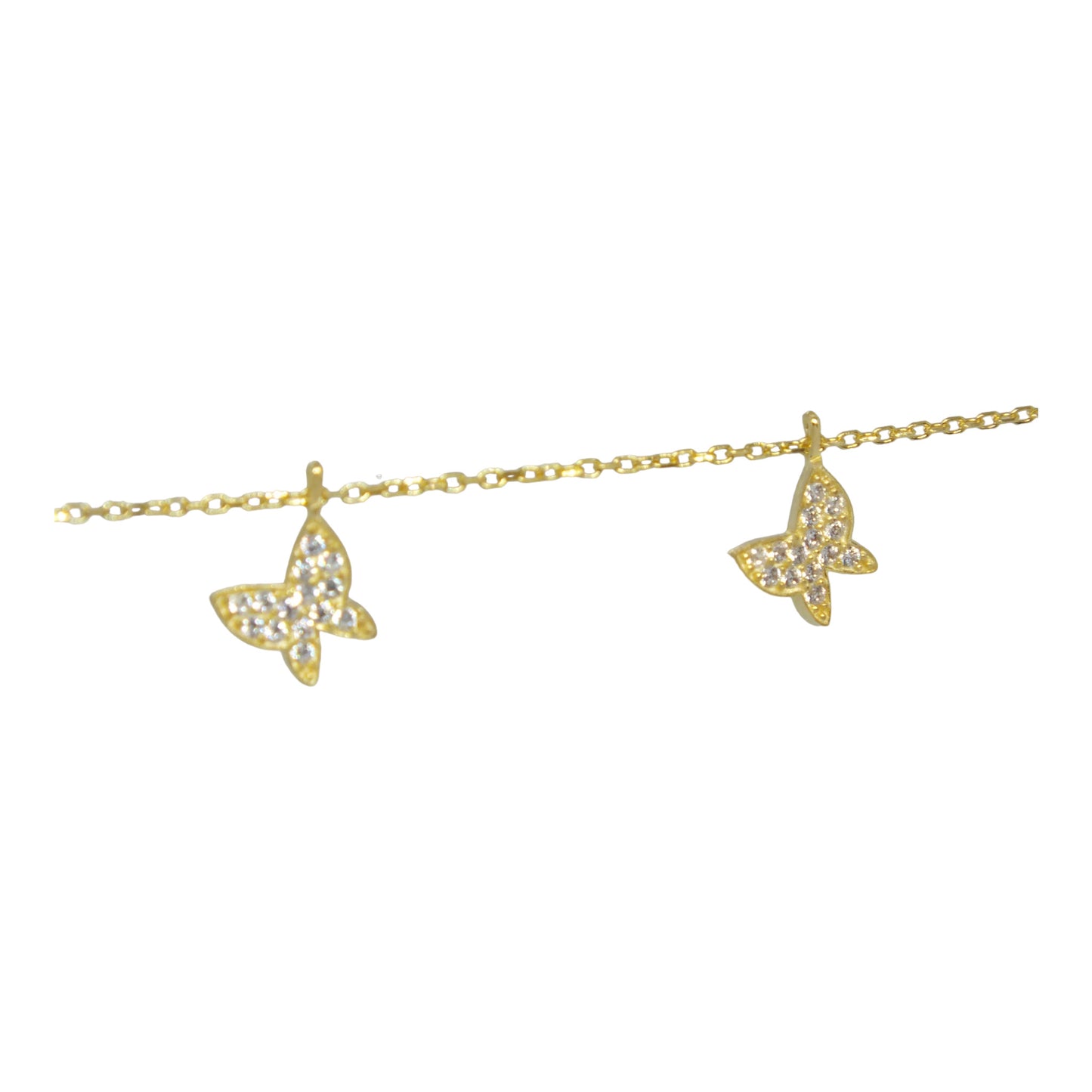 Silver Butterflies Bracelet(Gold Plated)- اسوارة فضة فراشات⁩