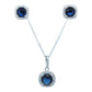 September Birthstone Silver Necklace & Earrings MiniSet-طقم فضة سلسال و حلق حجر ميلاد شهر سبتمبر