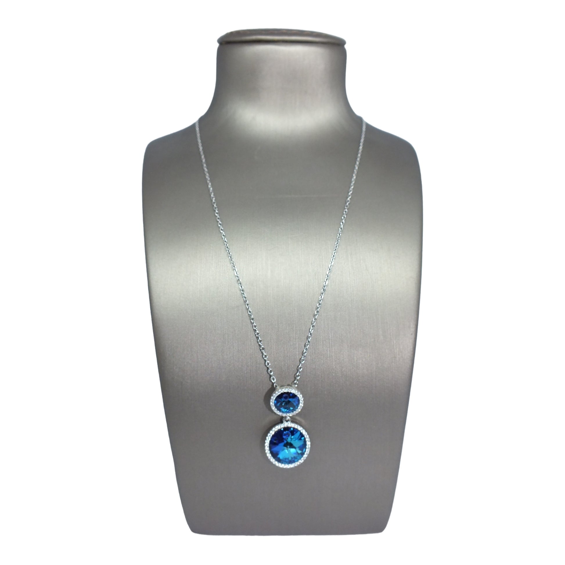 Blue Stone Silver Necklace- سلسال فضة حجر ازرق Blue Stone Silver Necklace- سلسال فضة حجر ازرق